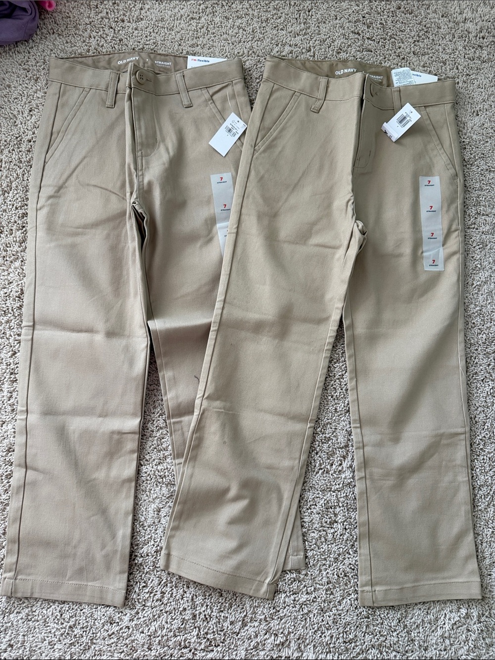 2 - NWT Old Navy boys Straight Leg Khakis Slacks Pants size 7